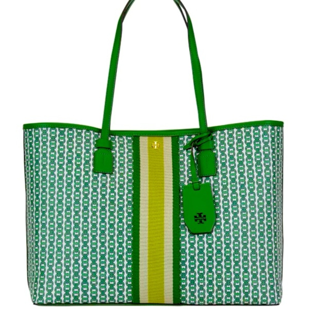 TORY BURCH GEMINI LARGE ARUGULA CANVAS TOTE *NWOT*